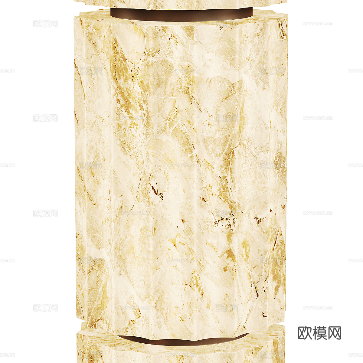 现代意式轻奢透光石落地灯3d模型