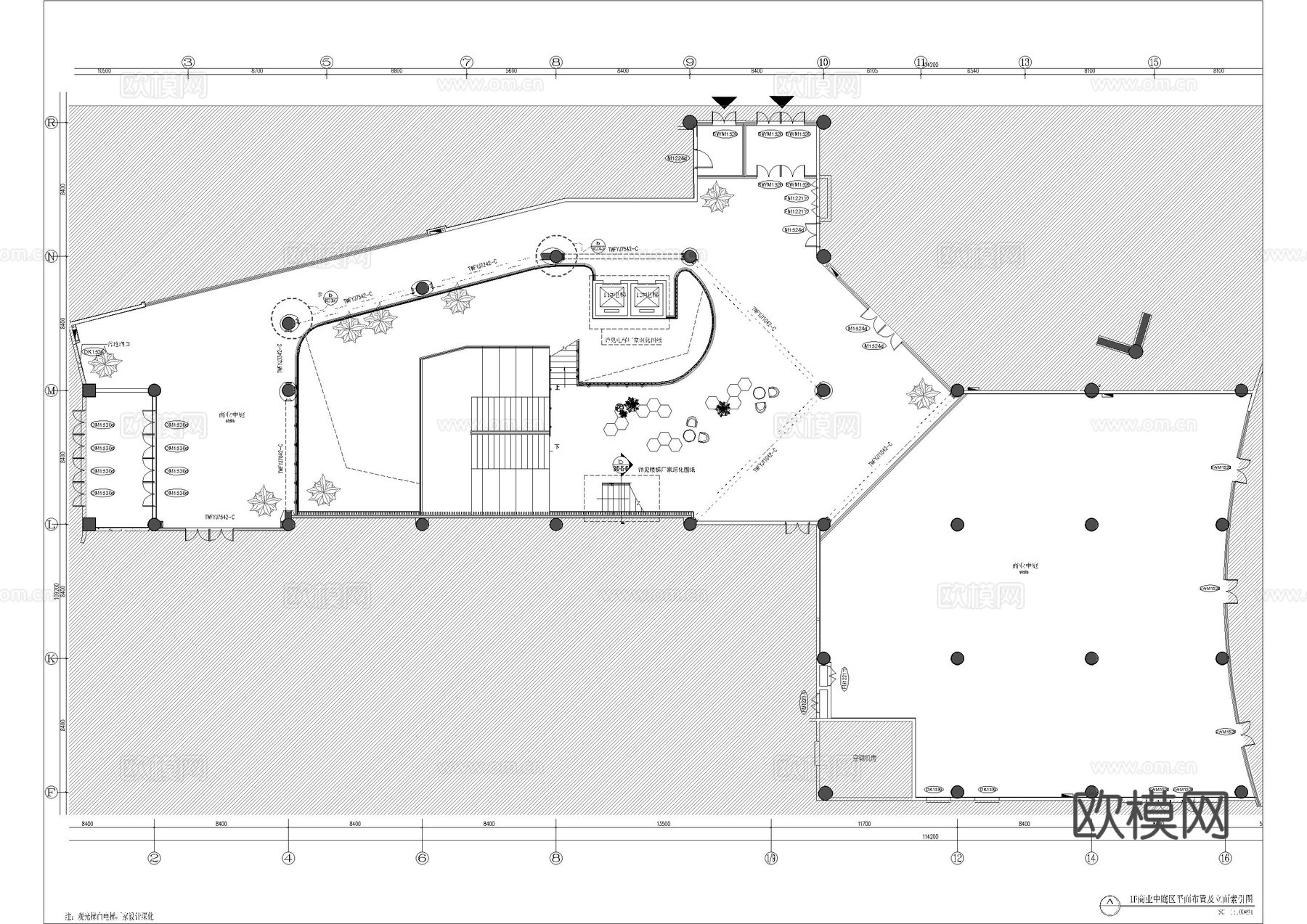商场中庭全套施工图cad施工图