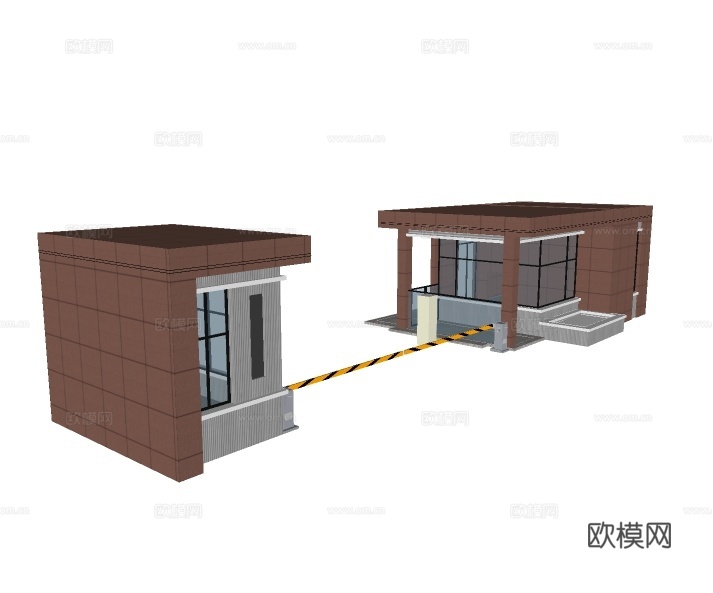 现代工厂大门su模型下载