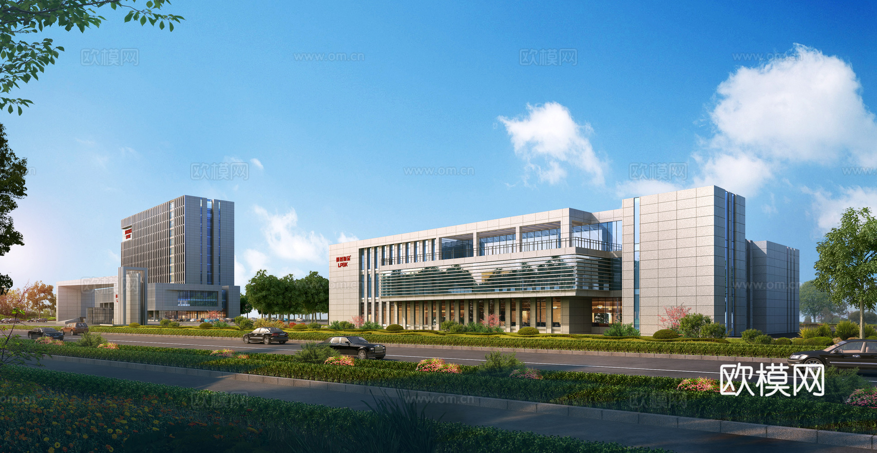 现代办公楼建筑外观su模型下载