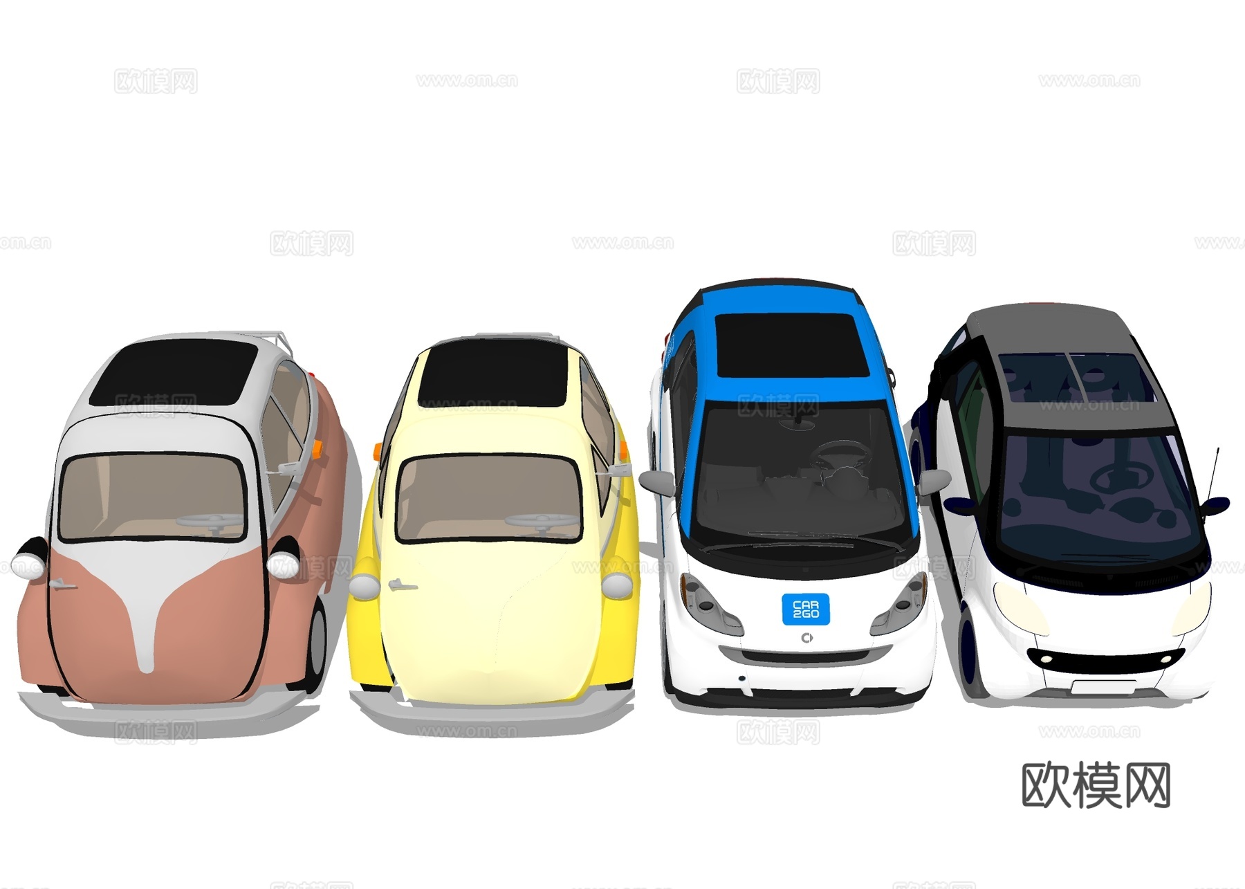 新能源汽车 mini汽车su模型下载