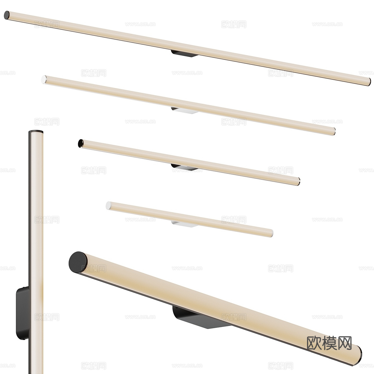 现代意式极简长条壁灯 壁画灯3d模型