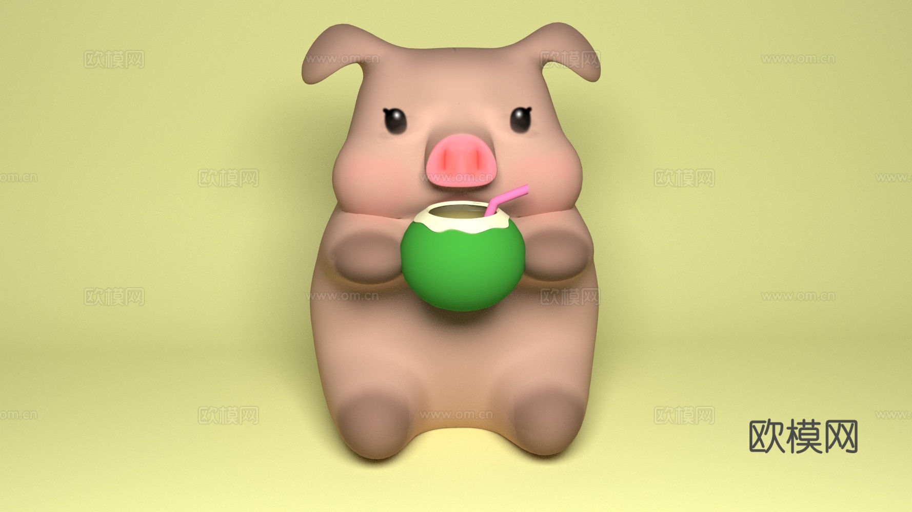 卡通动物 小猪3d模型