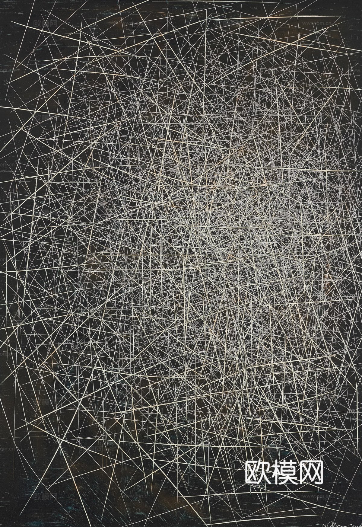 现代简约黑色乱纹装饰画