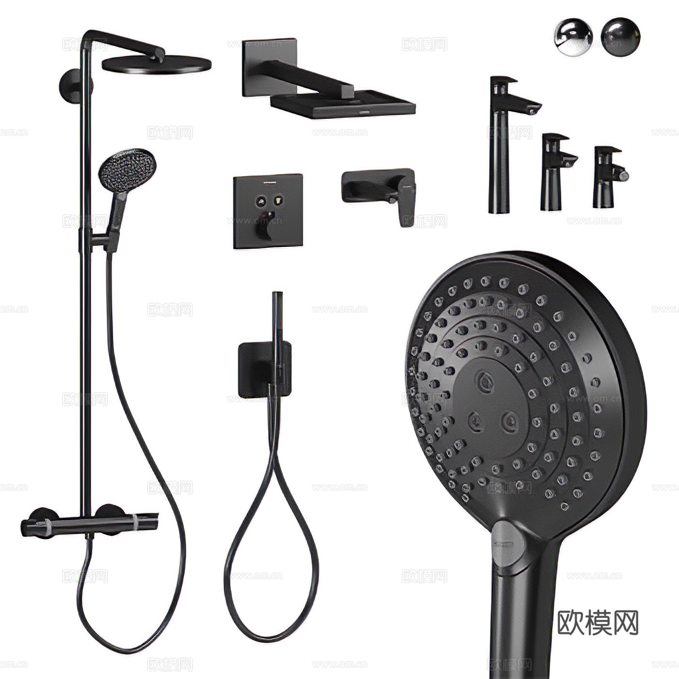 现代淋浴花洒su模型下载
