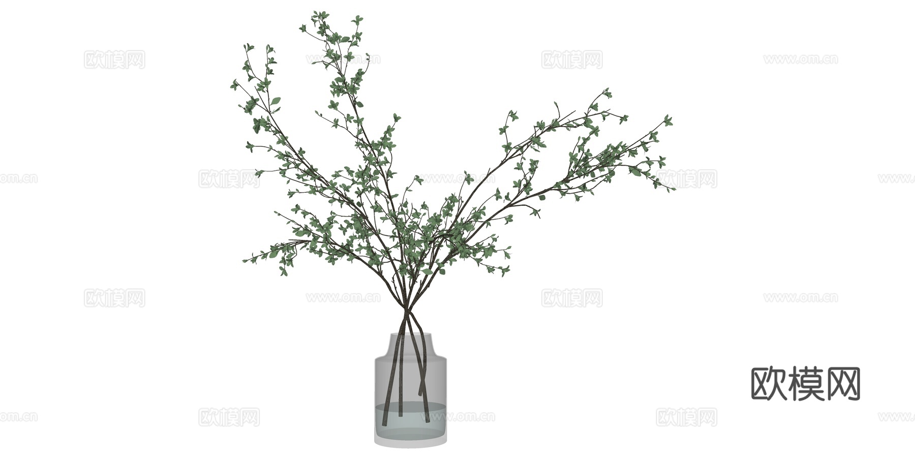 花瓶 插花 盆景su模型下载