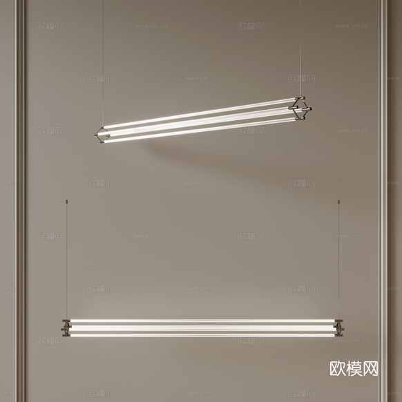 現(xiàn)代吊燈 長形吊燈 餐廳吊燈3d模型下載
