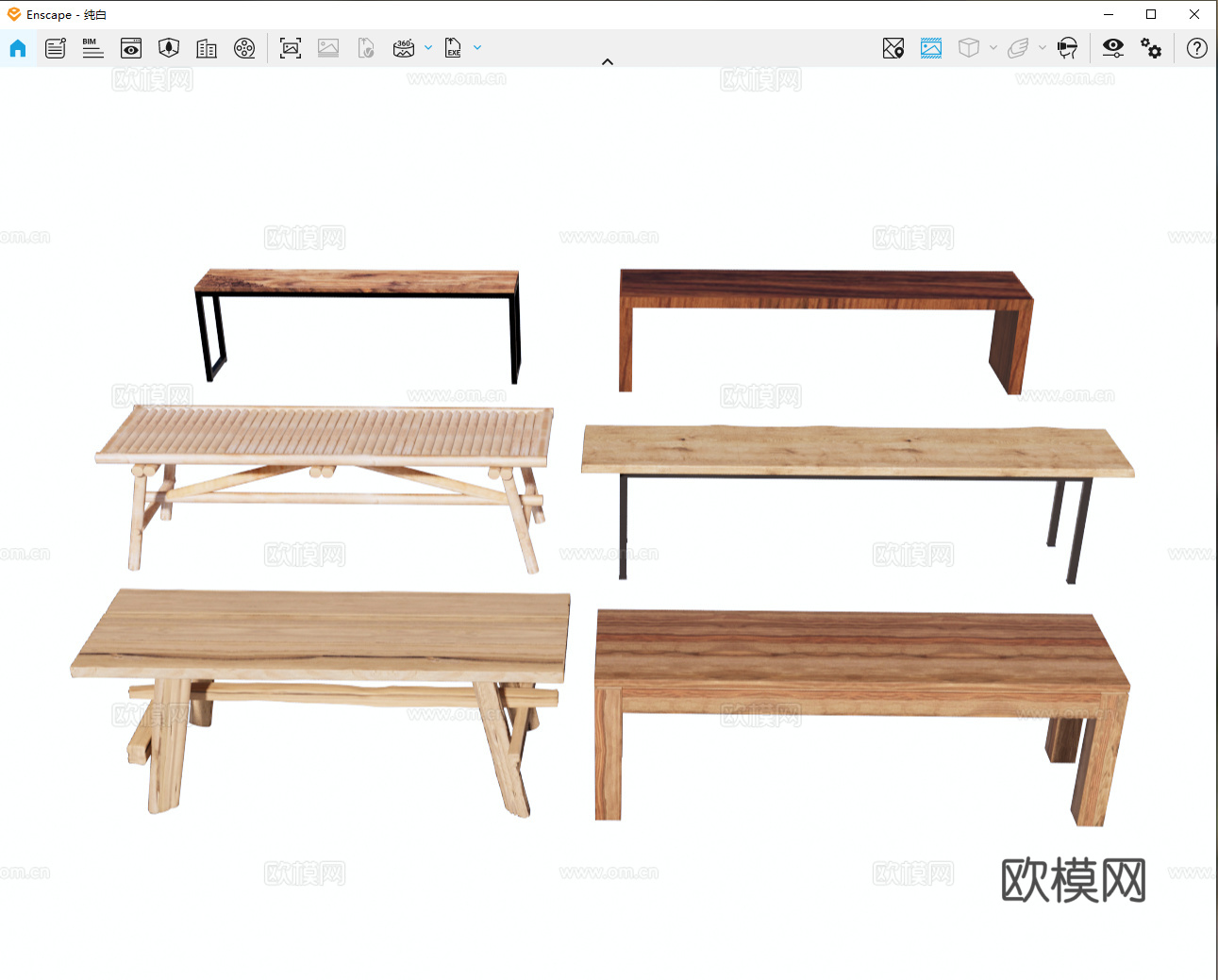 侘寂 中古 复古 凳子 长凳 木凳 老旧家具 老旧物件su模型