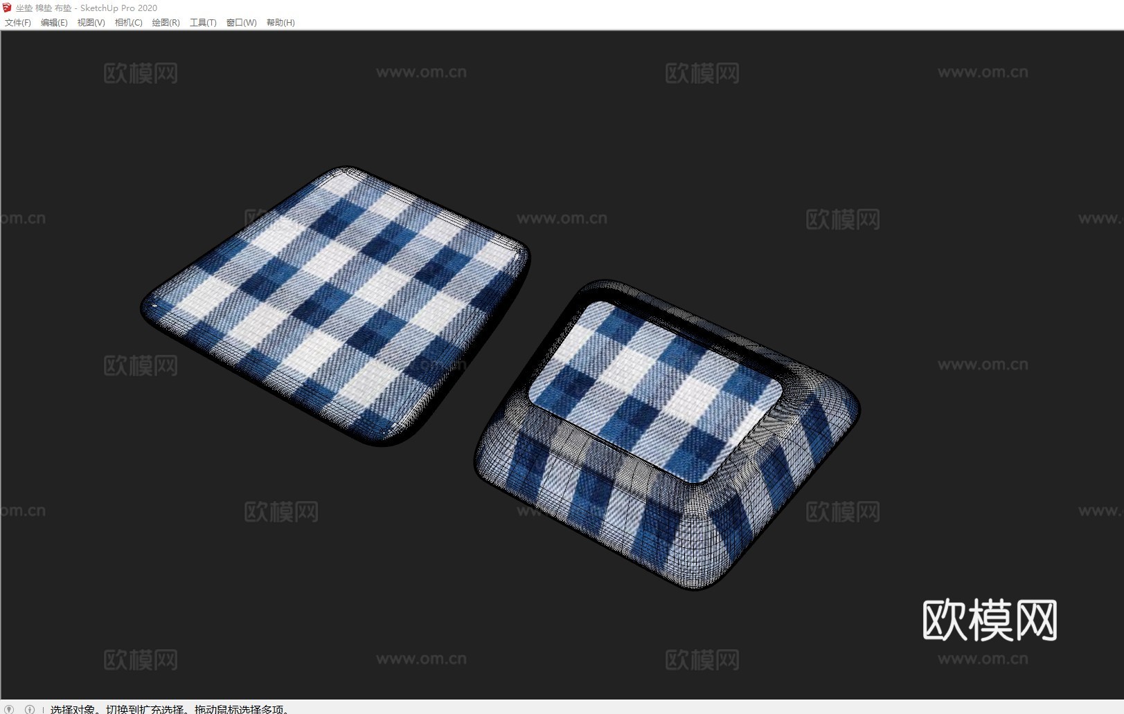 坐垫 棉垫 布垫su模型