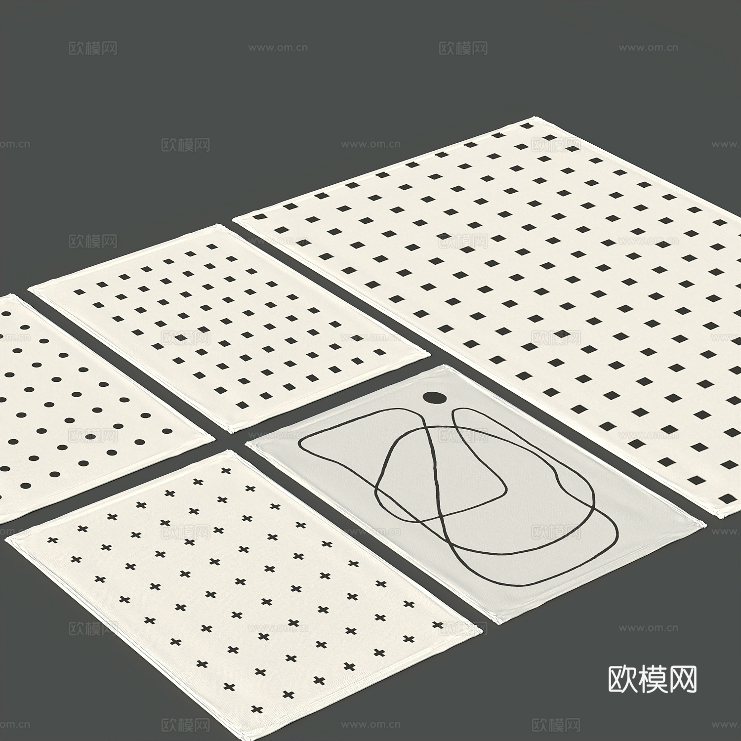 地毯奶油风地毯现代地毯3d模型