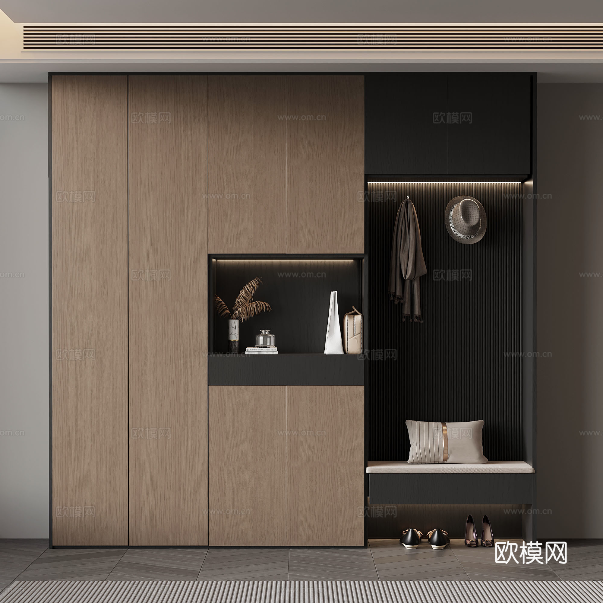 现代意式玄关柜su模型