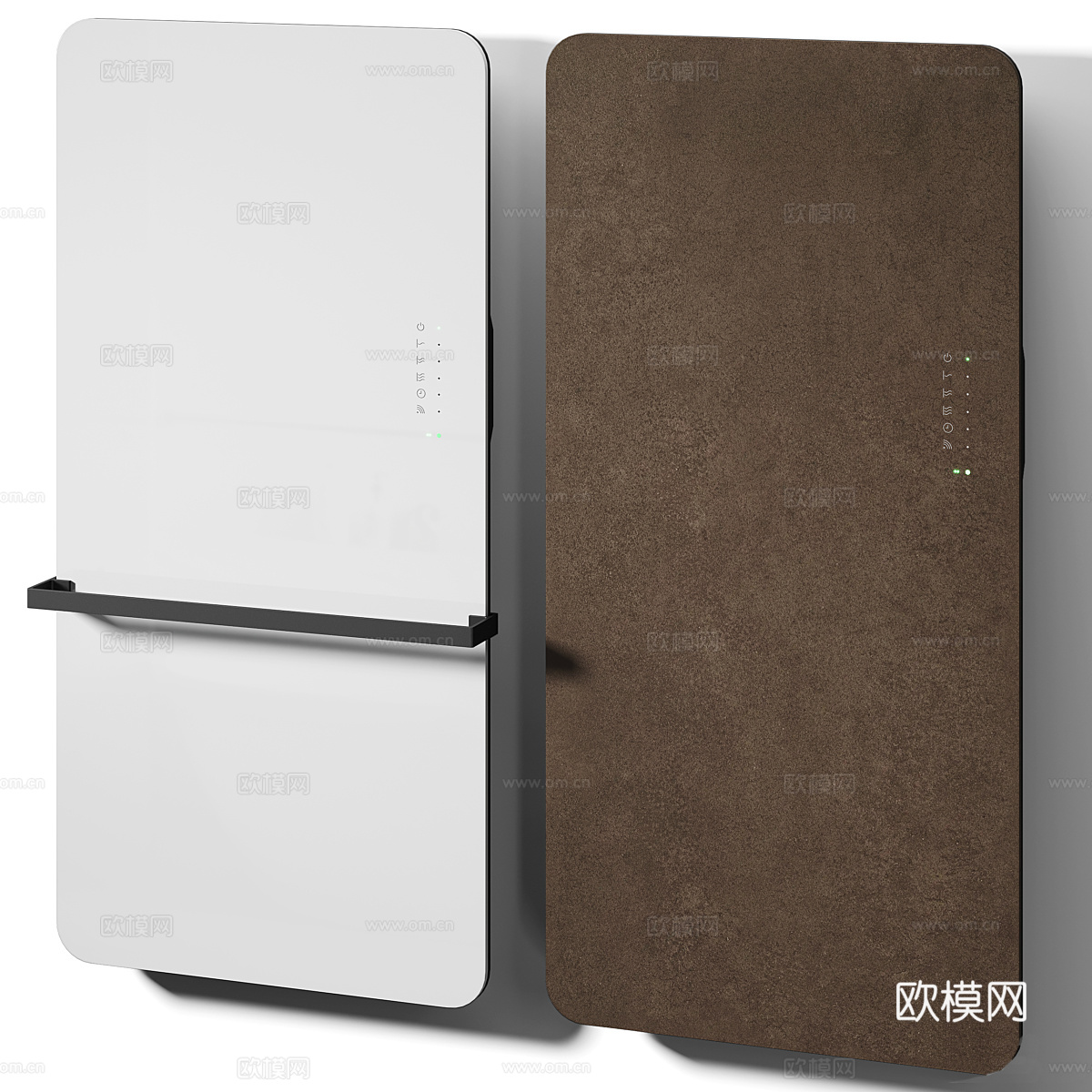现代意式极简壁挂式玻璃面板散热器3d模型