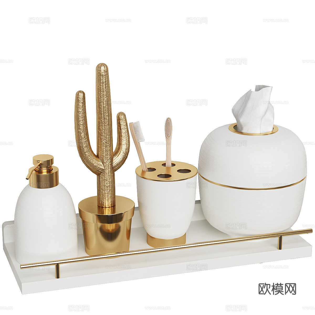 美式轻奢卫浴配件3d模型