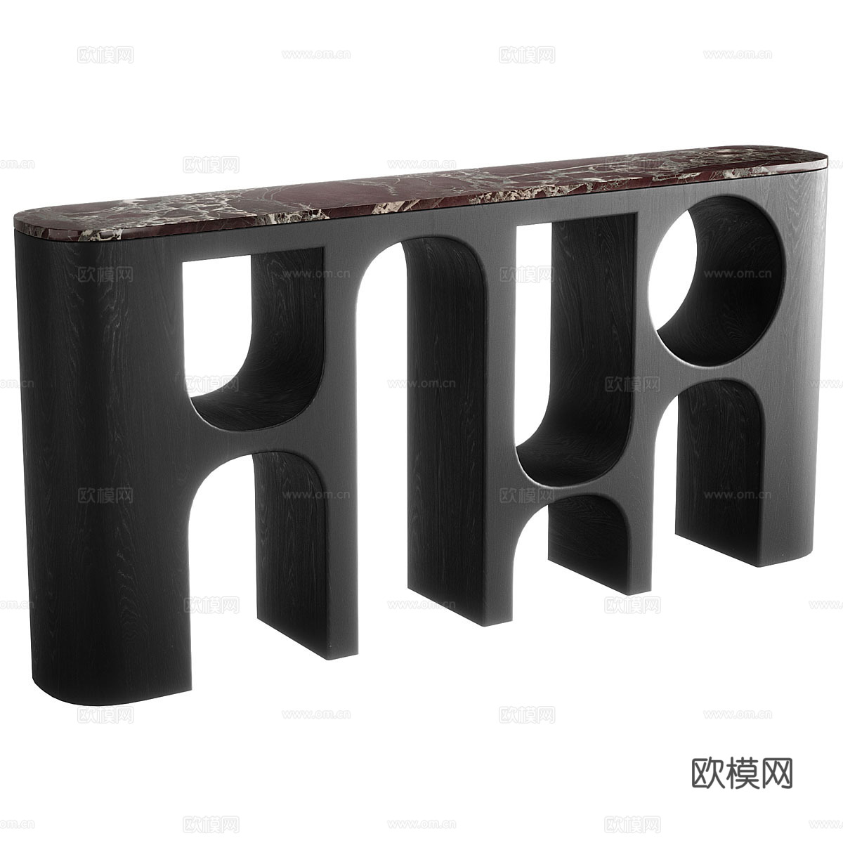 现代意式实木玄关柜 端景台3d模型