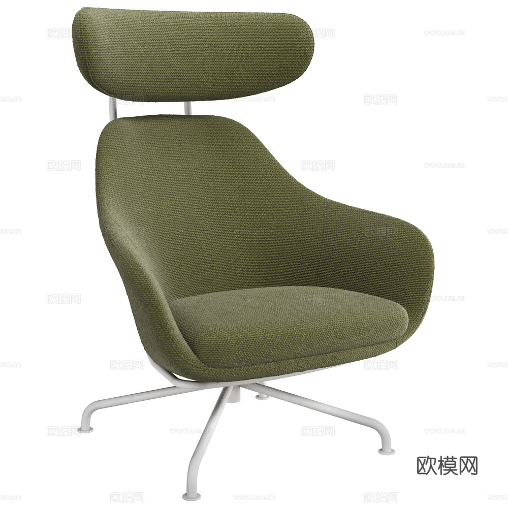 现代意式极简布艺扶手椅3d模型