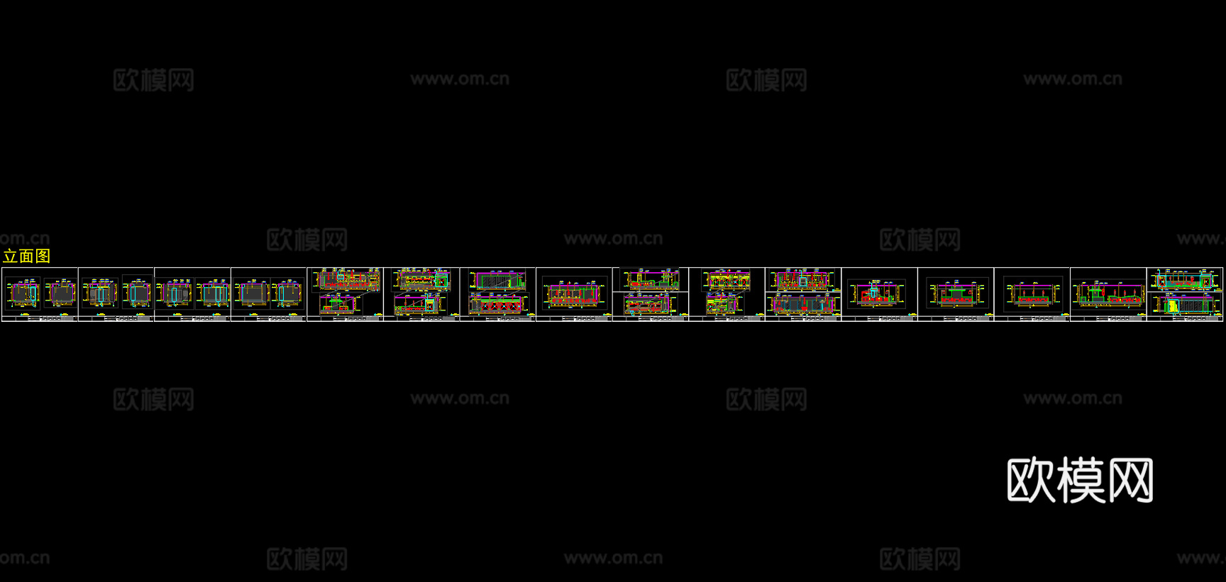 连锁火锅店室内装饰施工图集cad施工图