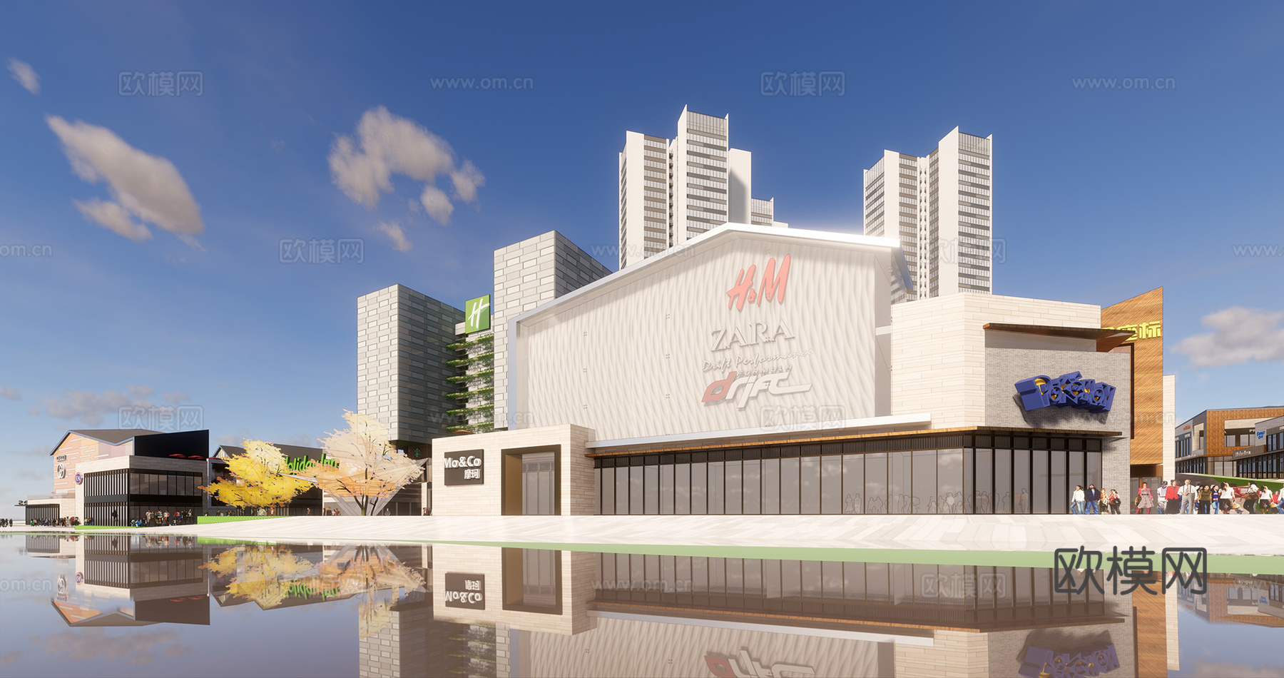 现代商业综合体su模型下载