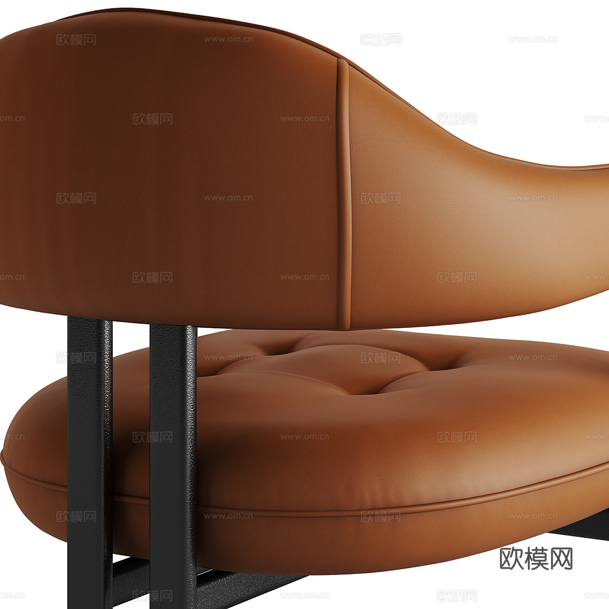 现代意式轻奢椭圆餐桌椅组合3d模型