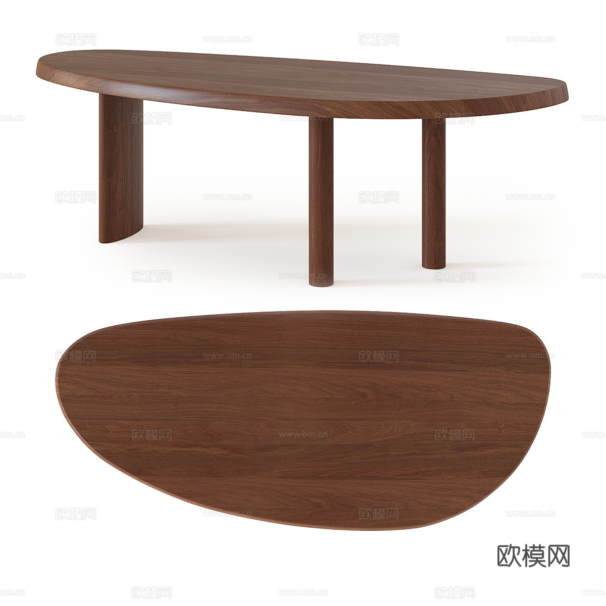 现代意式书桌3d模型