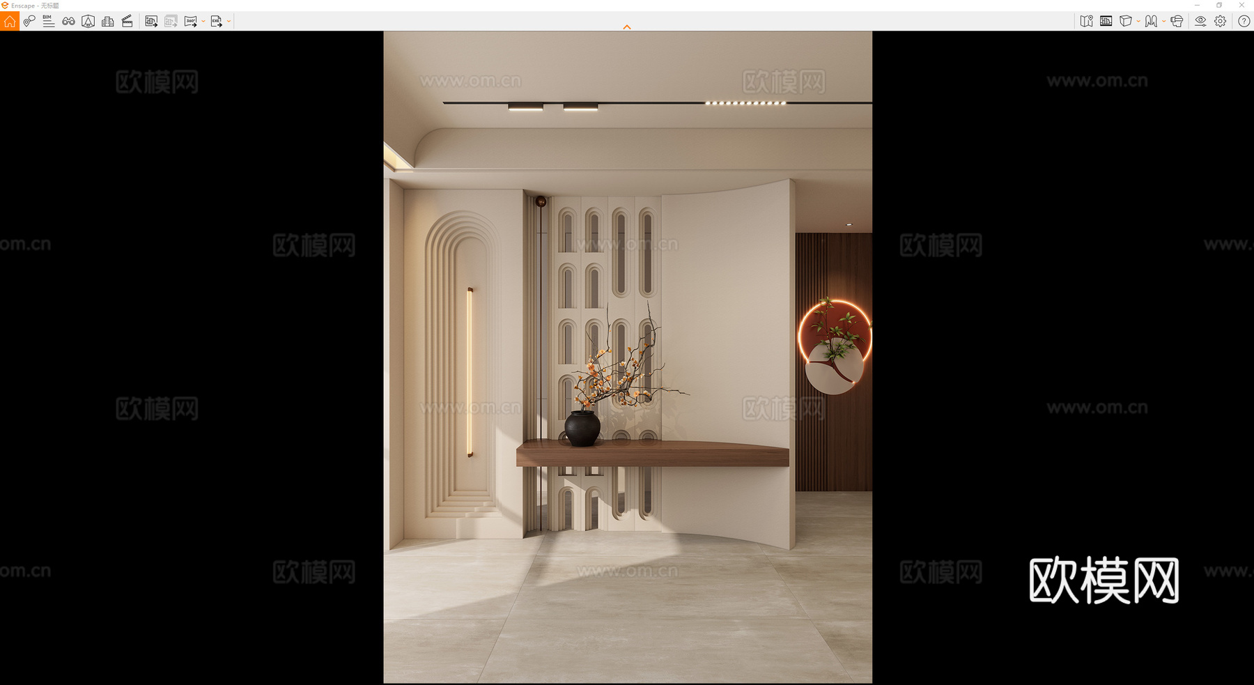 意式 轻奢风 几何造型 叠级 圆锥吊灯 隔断 端景 玄关su模型
