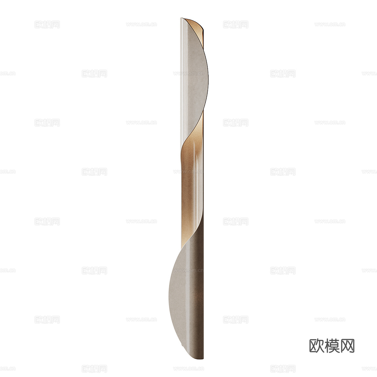 现代意式极简长条金属装饰壁灯3d模型