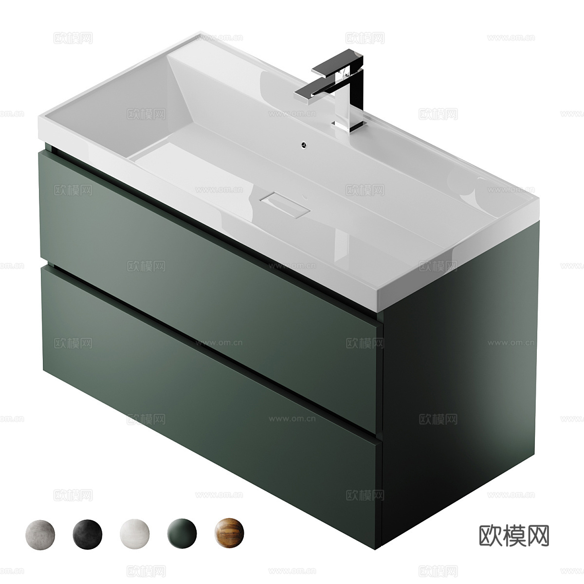 现代意式浴室柜 台盆柜3d模型