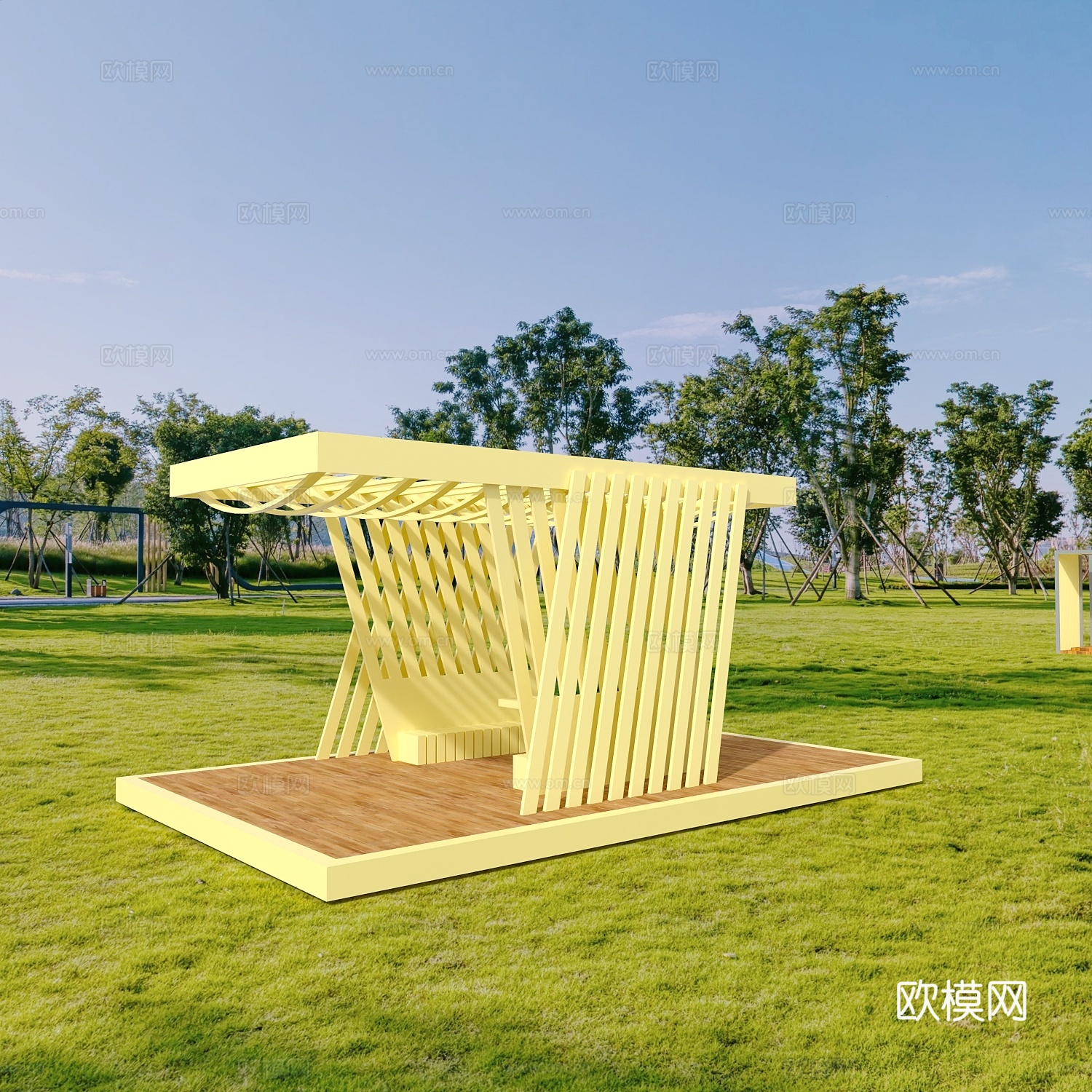 公用椅公园椅公园休闲椅公园景观椅3d模型