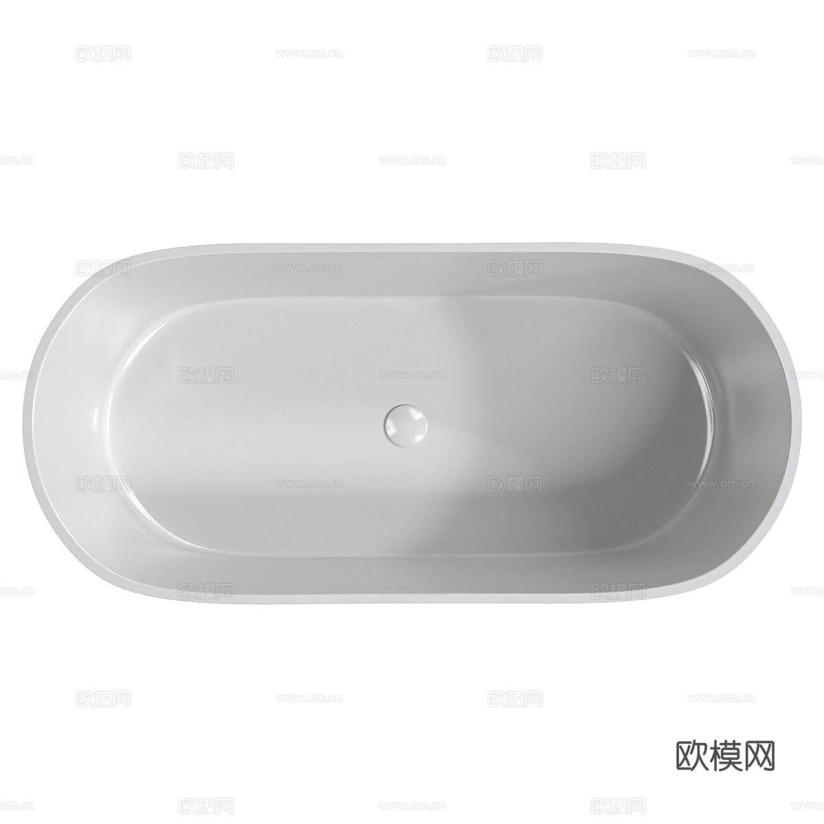现代意式亚克力螺纹椭圆浴缸3d模型