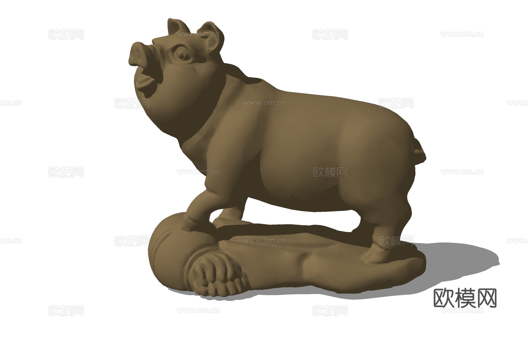 中式十二生肖猪雕塑