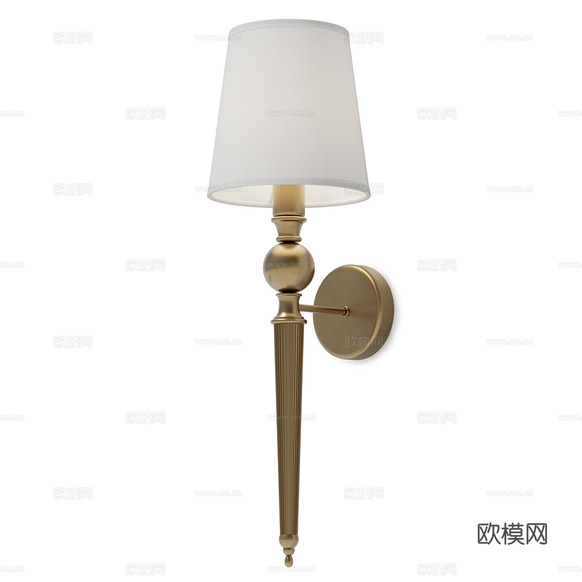 美式簡(jiǎn)約長(zhǎng)條金屬壁燈3d模型下載(渲染圖2)
