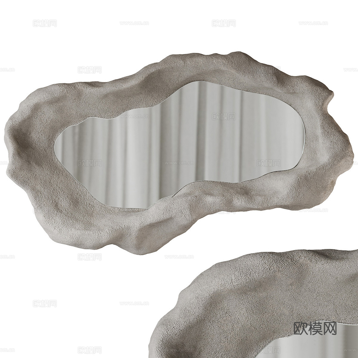 现代侘寂装饰镜子3d模型