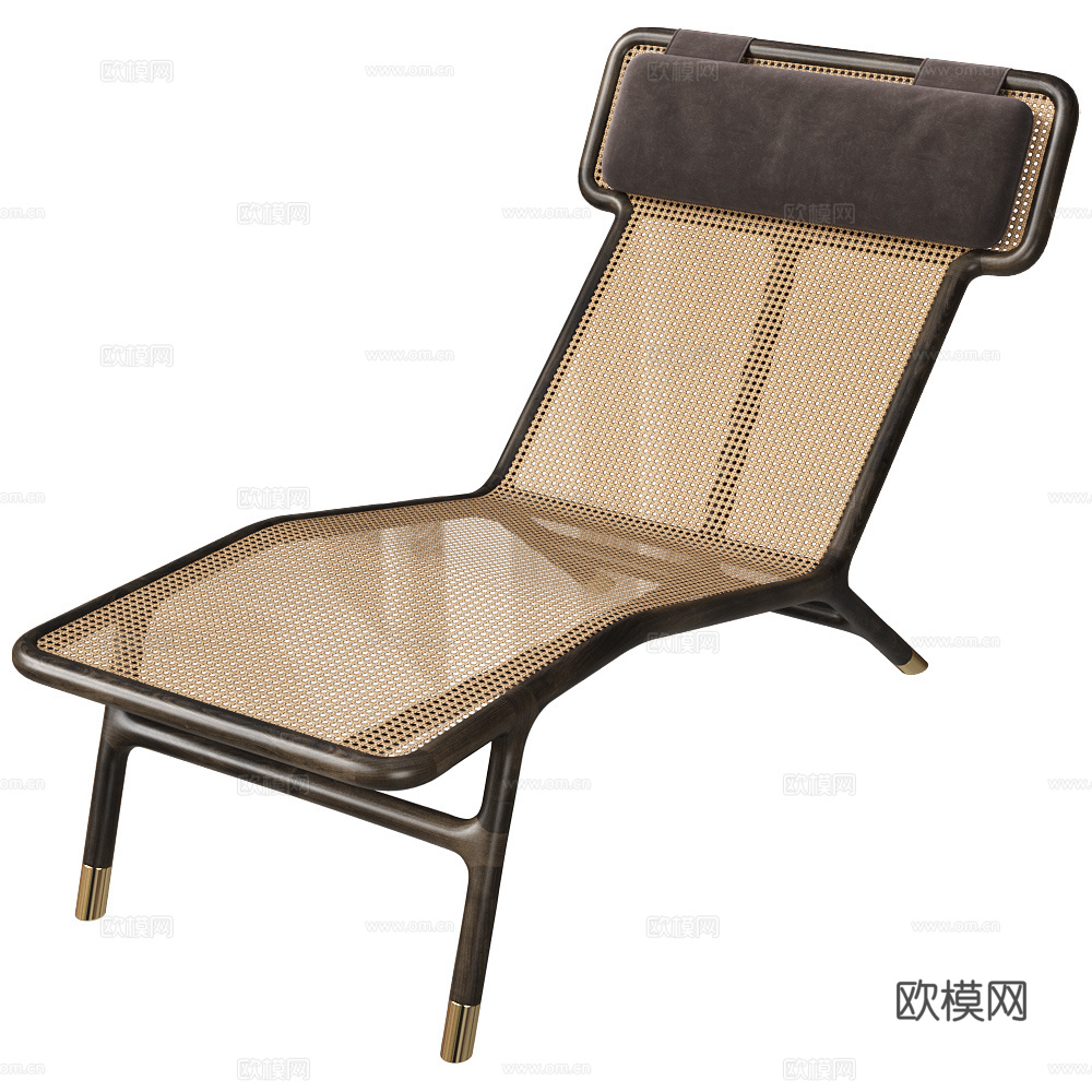 新中式藤编躺椅3d模型