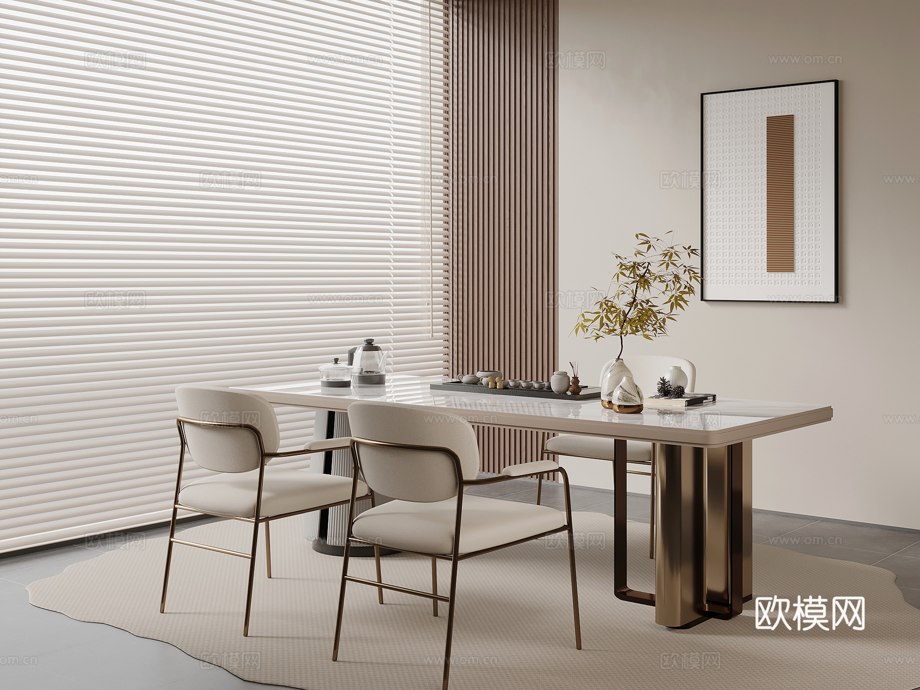 现代茶桌椅 茶台3d模型
