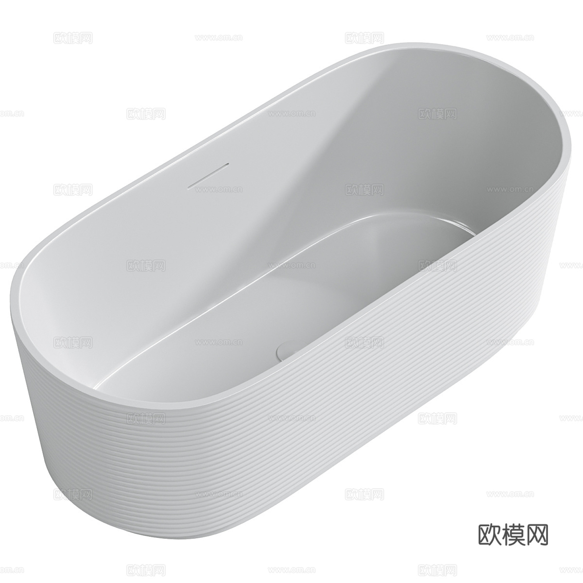 现代意式亚克力螺纹椭圆浴缸3d模型