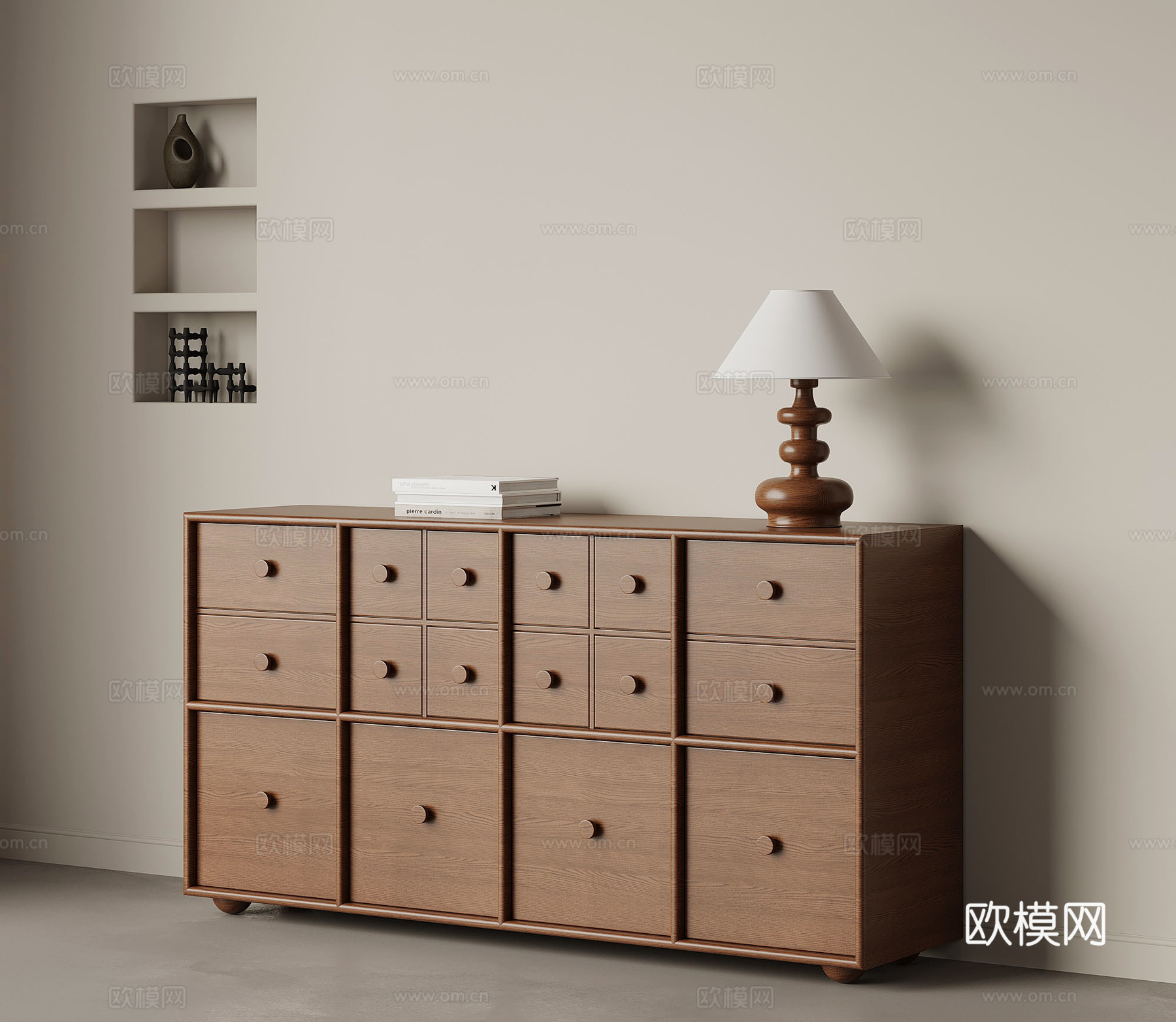 法式中古玄关柜 边柜3d模型