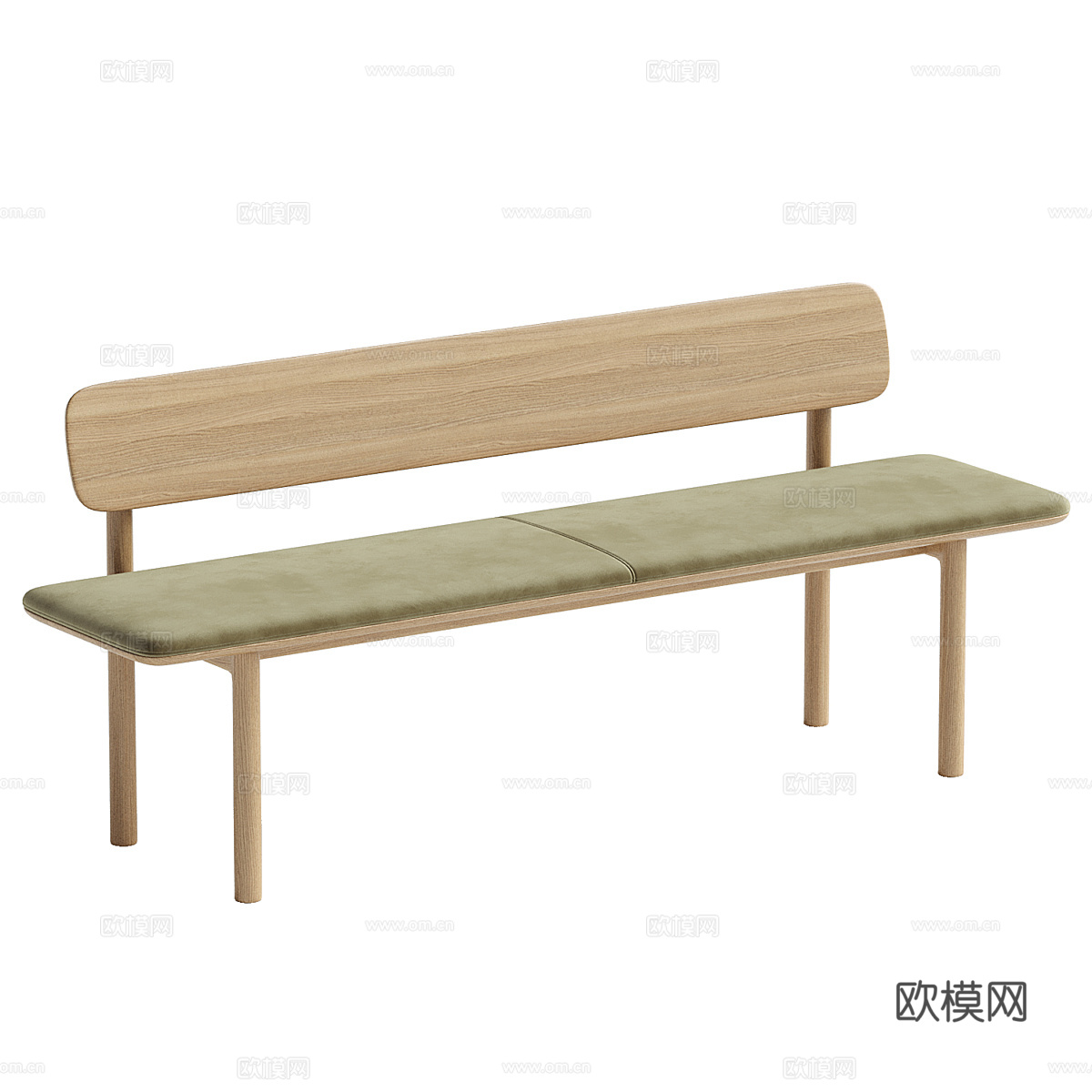 新中式原木长凳 条凳3d模型