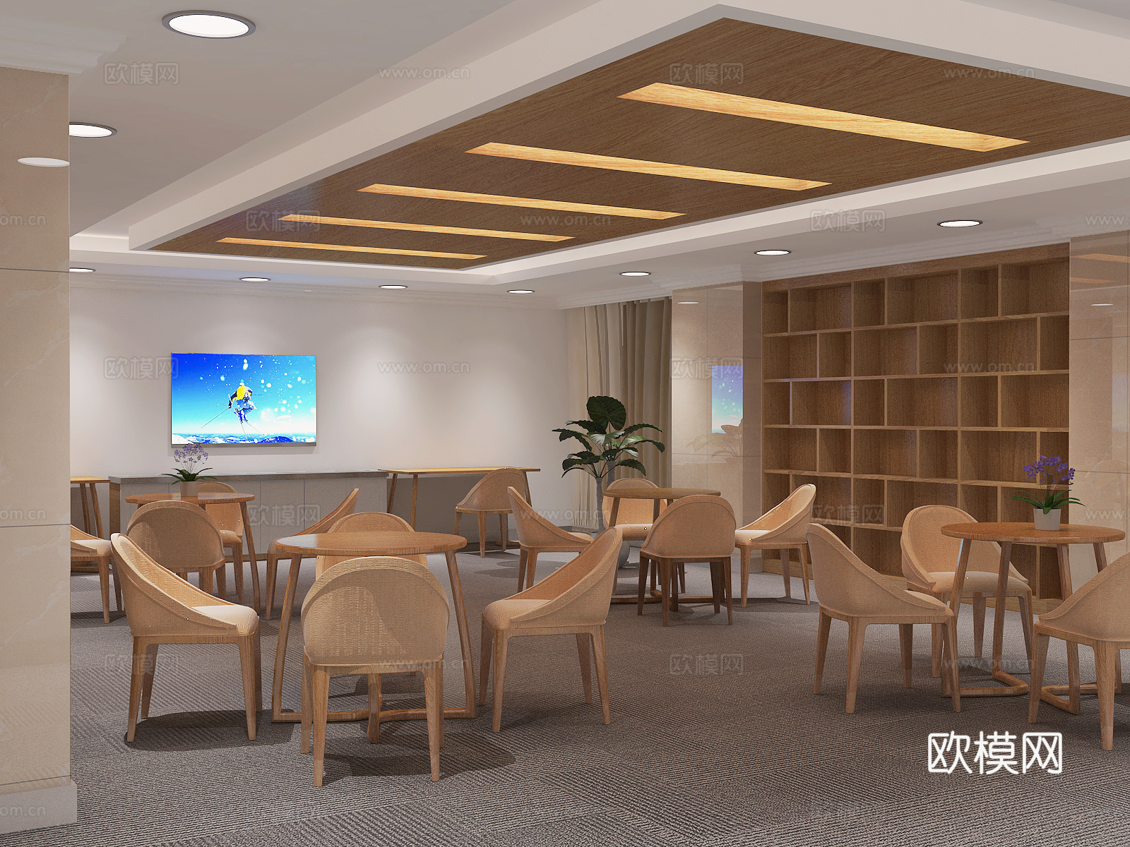 现代休息区 洽谈区3d模型