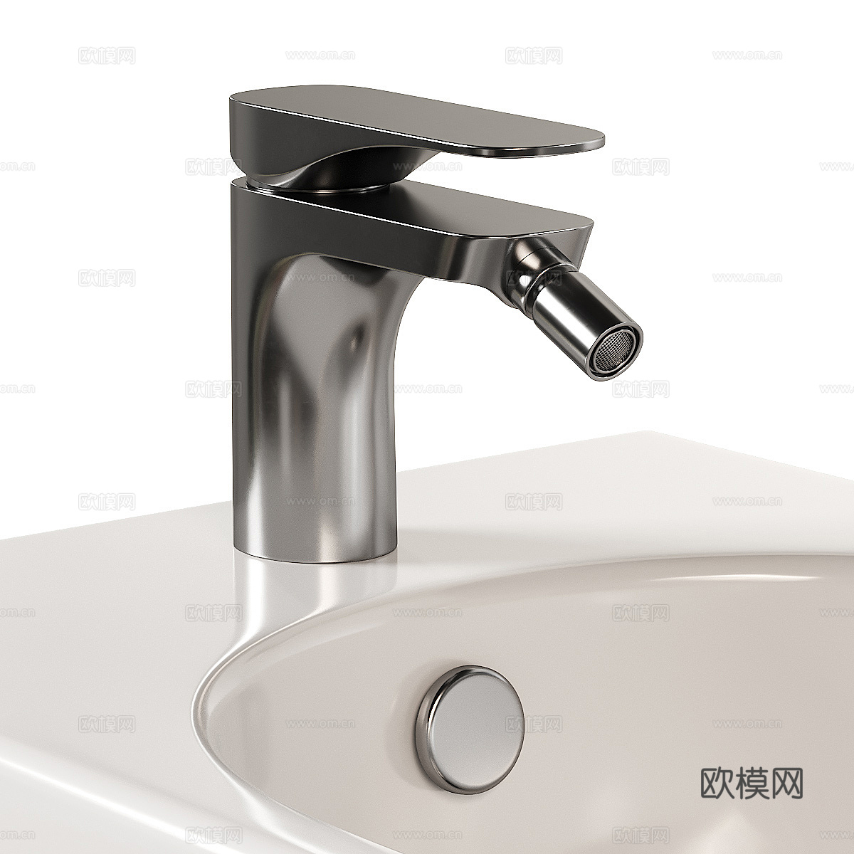 现代奶油风壁挂式马桶 坐浴盆3d模型