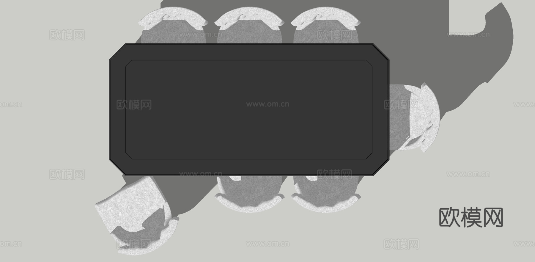 欧式餐桌椅su模型下载