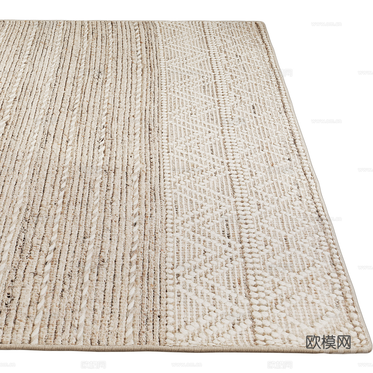 新中式侘寂手工编织地毯3d模型