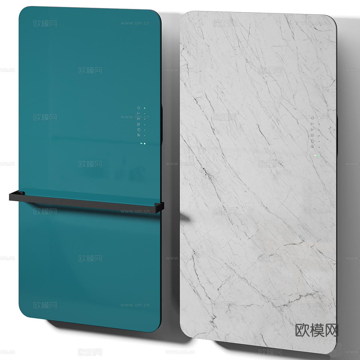 现代意式极简壁挂式玻璃面板散热器3d模型