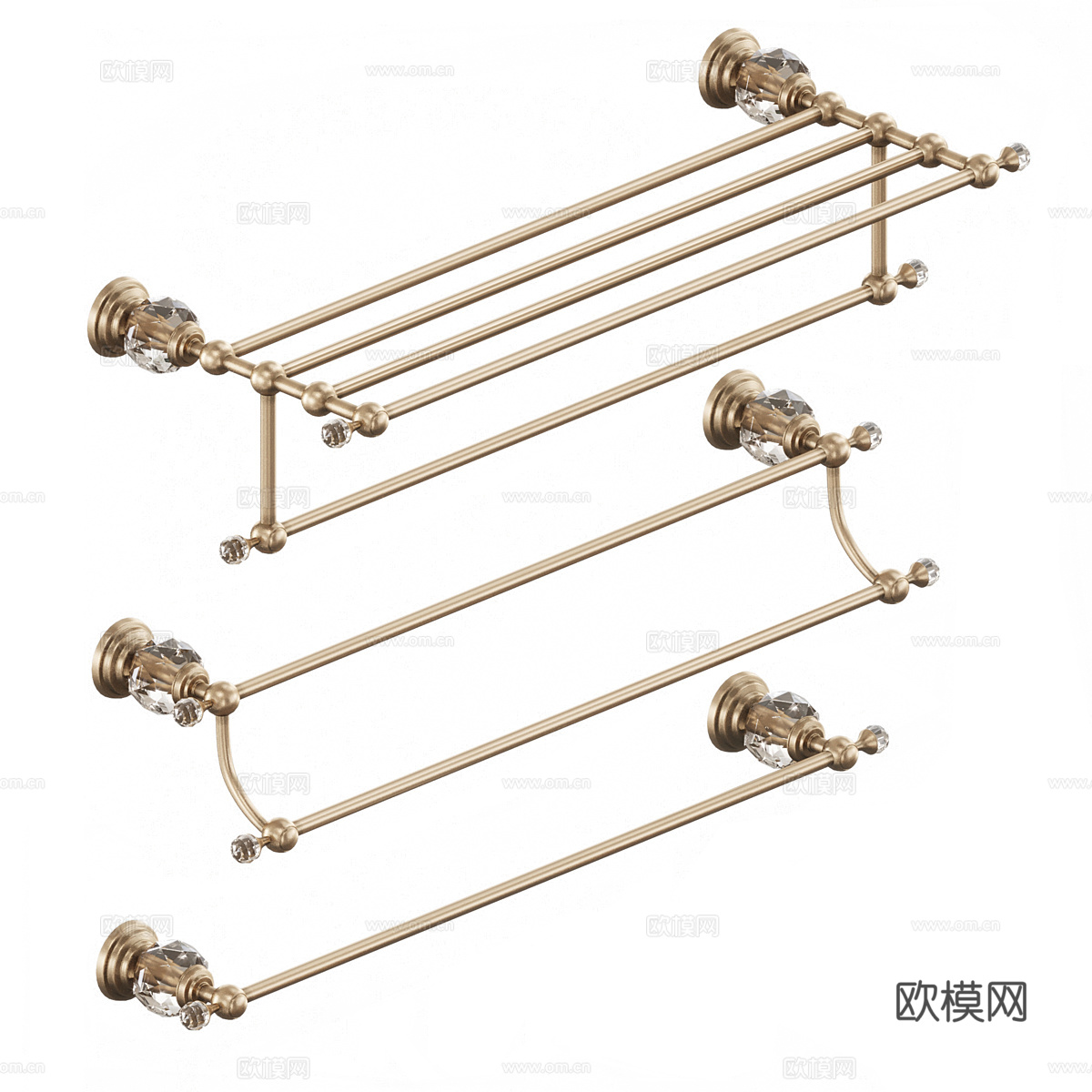 法式轻奢卫浴配件3d模型