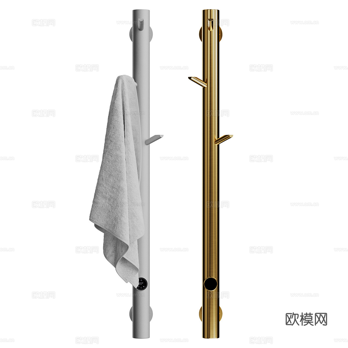 现代轻奢 Boheme Oak 加热毛巾架3d模型