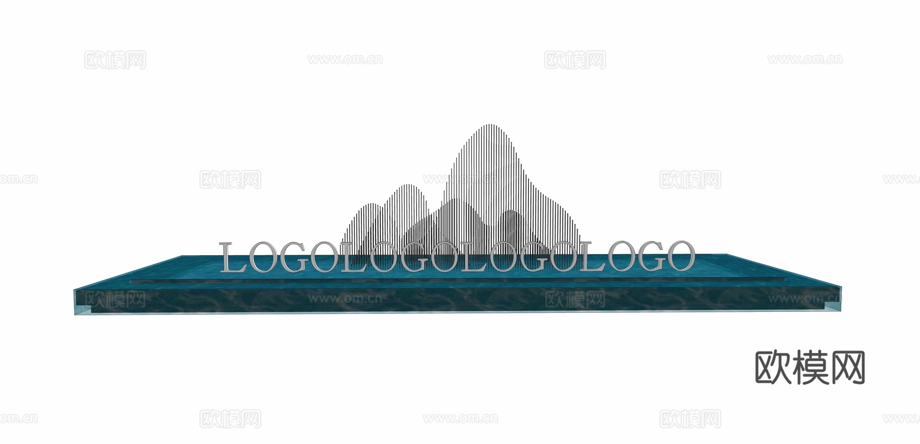现代假山水景小品su模型下载
