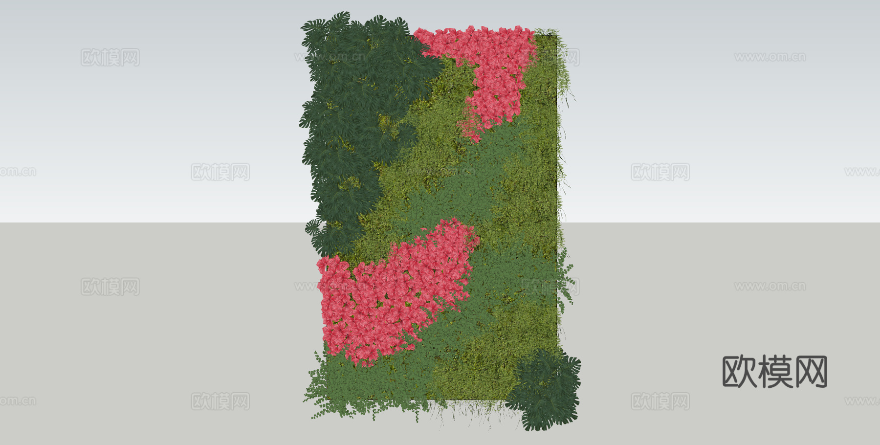 绿植墙 苔藓植物墙su模型下载