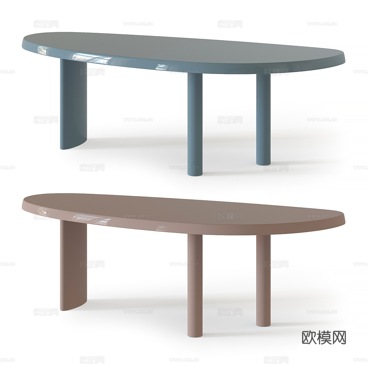 现代意式书桌3d模型