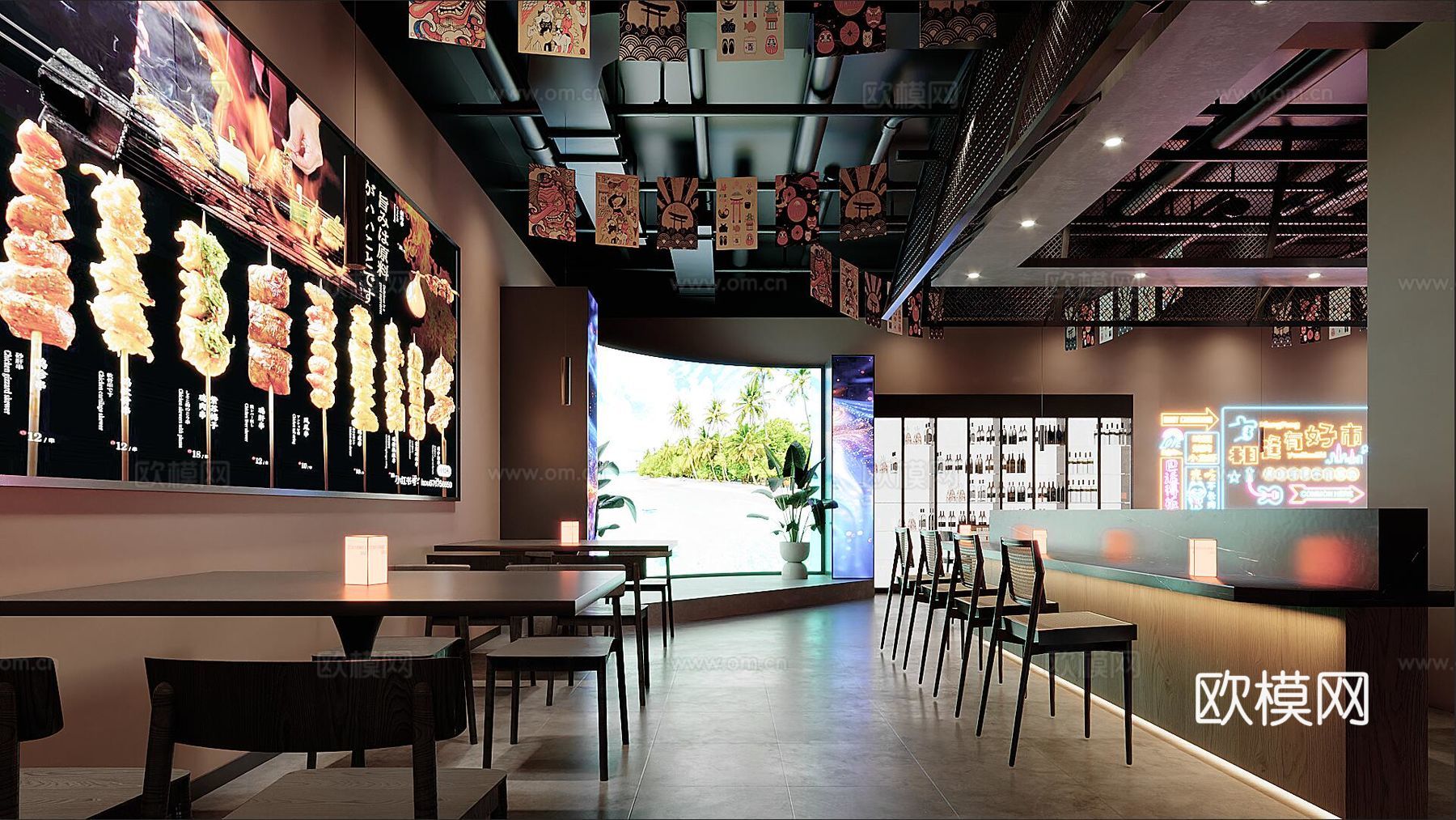 自助餐厅3d模型