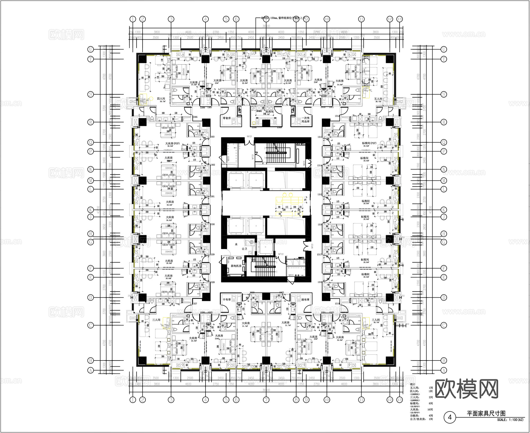 电竞酒店平面系统图cad施工图