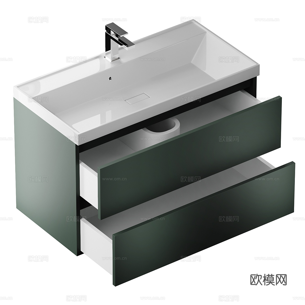 现代意式浴室柜 台盆柜3d模型