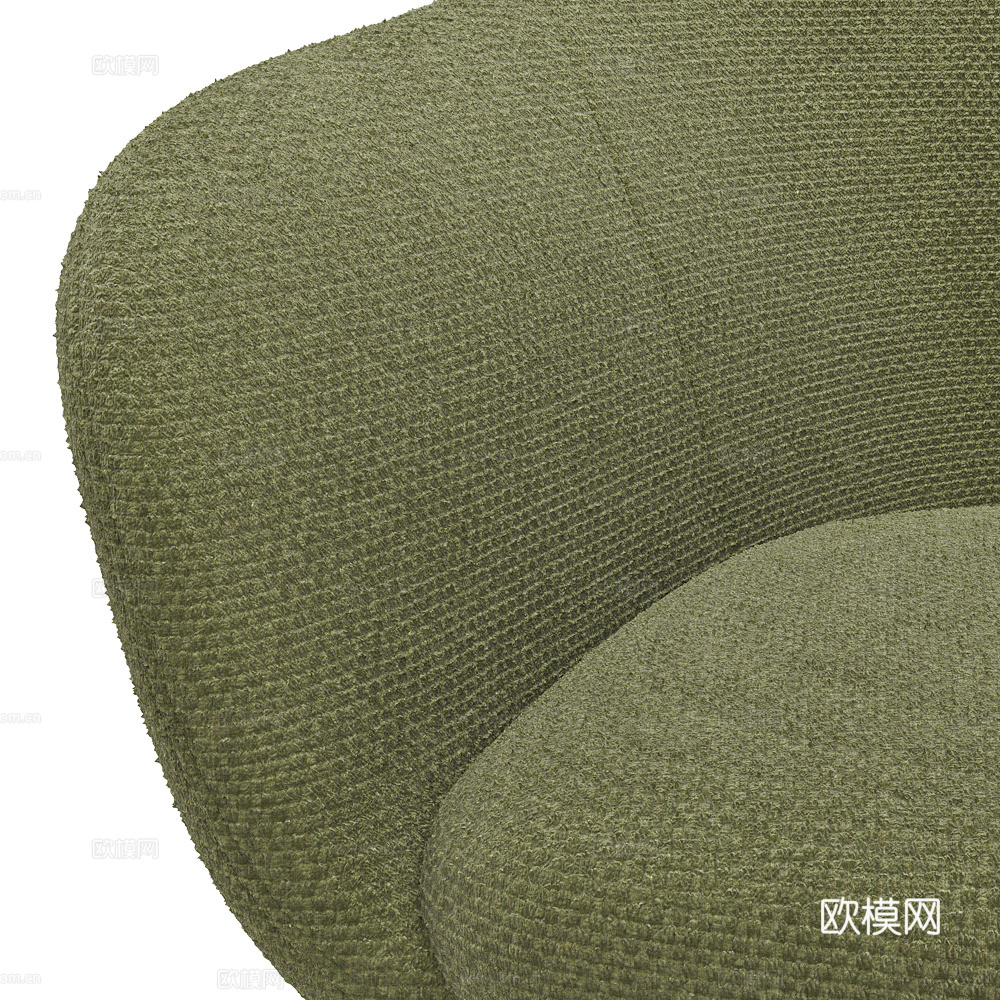 现代意式极简布艺扶手椅3d模型